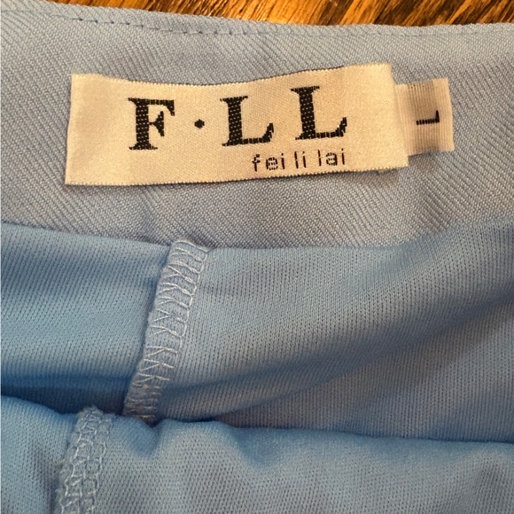 fei li lai Light Blue Pleated Skirt with Liner Size Large - Picture 2 of 5